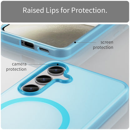 For Samsung Galaxy S24 5G MagSafe Frosted Translucent TPU + PC Full Coverage Phone Case(Blue) - Galaxy S24 5G Cases by buy2fix | Online Shopping UK | buy2fix