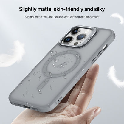 For iPhone 12 Pro Max Skin Feel Lens Holder Magsafe Phone Case(Transparent) - iPhone 12 Pro Max Cases by buy2fix | Online Shopping UK | buy2fix