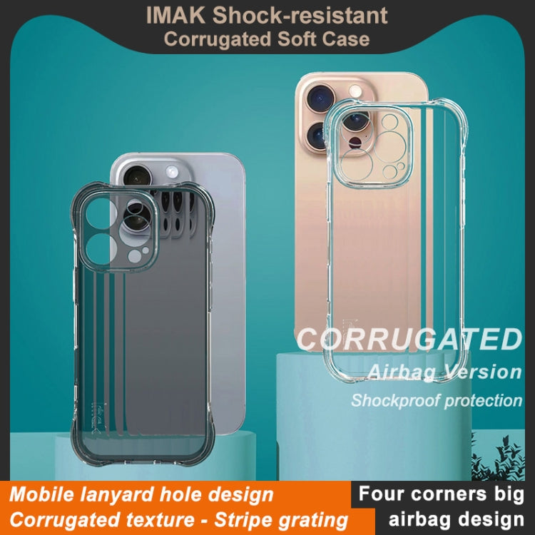 For iPhone 16 Pro Max IMAK Corrugated Texture Airbag TPU Phone Case(Transparent Black) - iPhone 16 Pro Max Cases by imak | Online Shopping UK | buy2fix