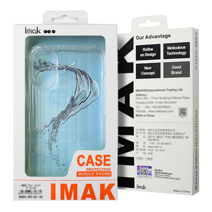 For iPhone 16 IMAK Corrugated Texture Airbag TPU Phone Case(Transparent Black) - iPhone 16 Cases by imak | Online Shopping UK | buy2fix