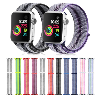 Nylon Loop Watch Band For Apple Watch Ultra 49mm&Watch Ultra 2 49mm / Series 9&8&7 45mm / SE 3&SE 2&6&SE&5&4 44mm / 3&2&1 42mm (Pinstripe Blue) - Watch Bands by buy2fix | Online Shopping UK | buy2fix