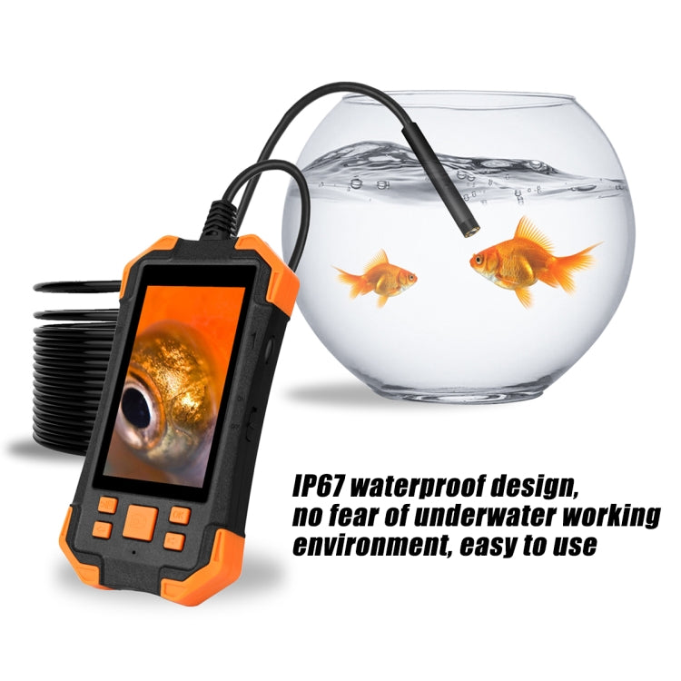 T20 4.3 inch IPS Screen 5.5mm Dual Camera IP67 Waterproof Hard Cable Digital Endoscope, Length:3.5m(Black Orange) -  by buy2fix | Online Shopping UK | buy2fix