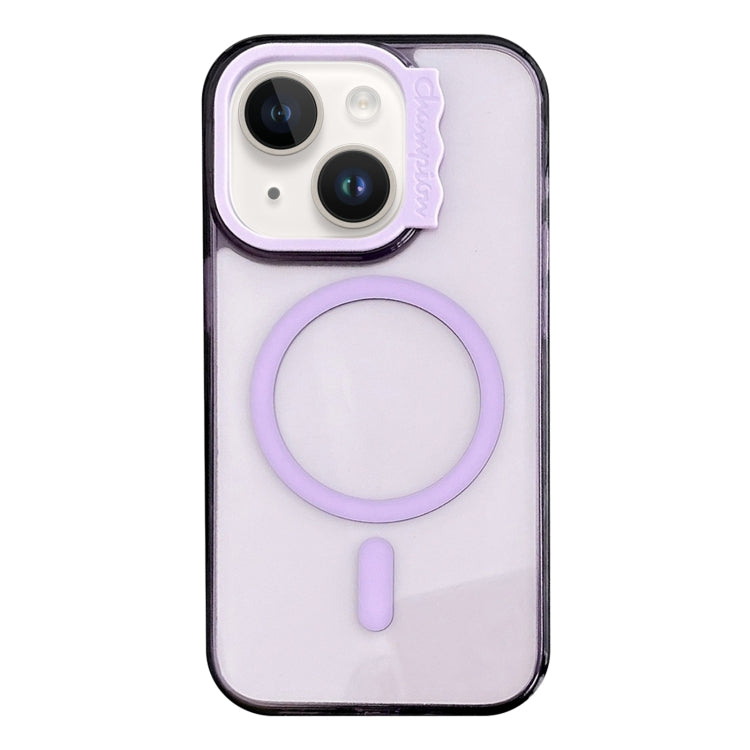 For iPhone 13 MagSafe Colorful Wavy Circle PC Hybrid TPU Phone Case(Purple) - iPhone 13 Cases by buy2fix | Online Shopping UK | buy2fix