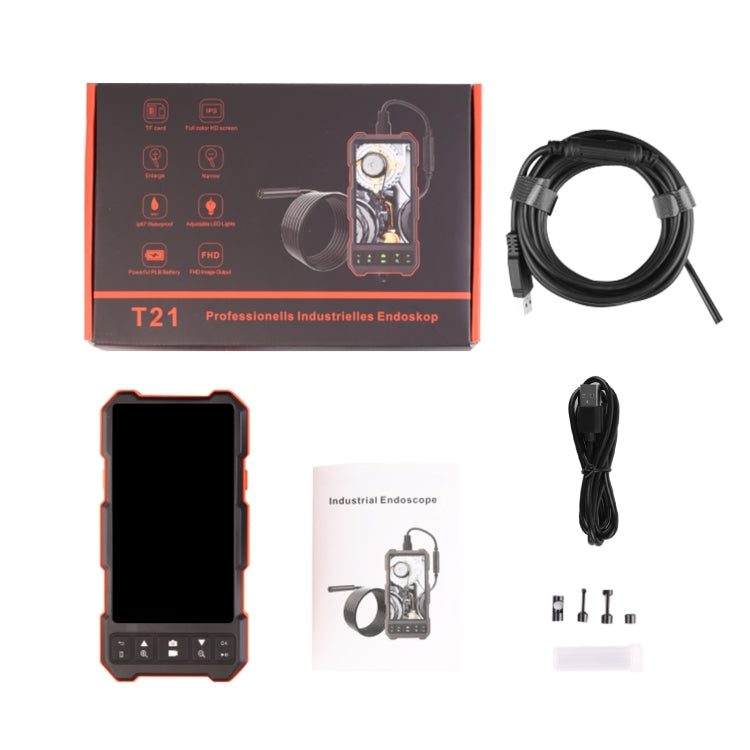 T21 4.5 inch IPS Color Screen 5.5mm Single Camera Split Hard Cable Industrial Endoscope, Length:3.5m(Black Red) -  by buy2fix | Online Shopping UK | buy2fix