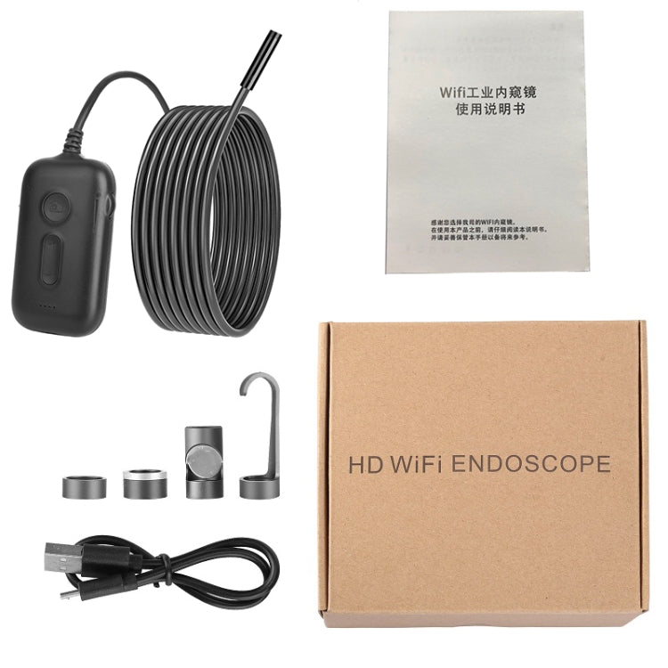 Y15 7.9mm Dual Camera WiFi Connected Hard Cable HD Industrial Endoscope, Length:1m(Black) -  by buy2fix | Online Shopping UK | buy2fix