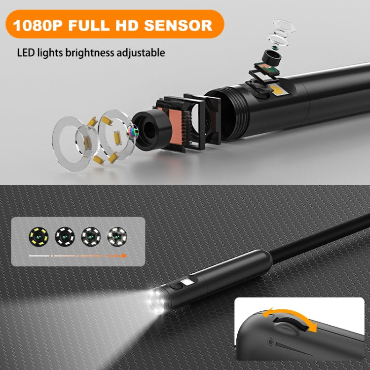 Y15 7.9mm Triple Camera WiFi Connected Hard Cable HD Industrial Endoscope, Length:2m(Black) -  by buy2fix | Online Shopping UK | buy2fix