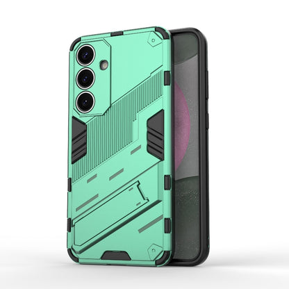 For Samsung Galaxy S25+ 5G Punk Armor 2 in 1 PC + TPU Shockproof Phone Case with Invisible Holder(Green) - Galaxy S25+ 5G Cases by buy2fix | Online Shopping UK | buy2fix