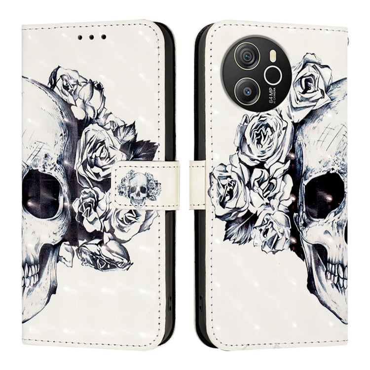 For Blackview Shark 8 3D Painting Horizontal Flip Leather Phone Case(Skull) - More Brand by buy2fix | Online Shopping UK | buy2fix