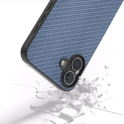 For iPhone 16 Plus Carbon Fiber Texture Protective Phone Case(Light Blue) - iPhone 16 Plus Cases by buy2fix | Online Shopping UK | buy2fix