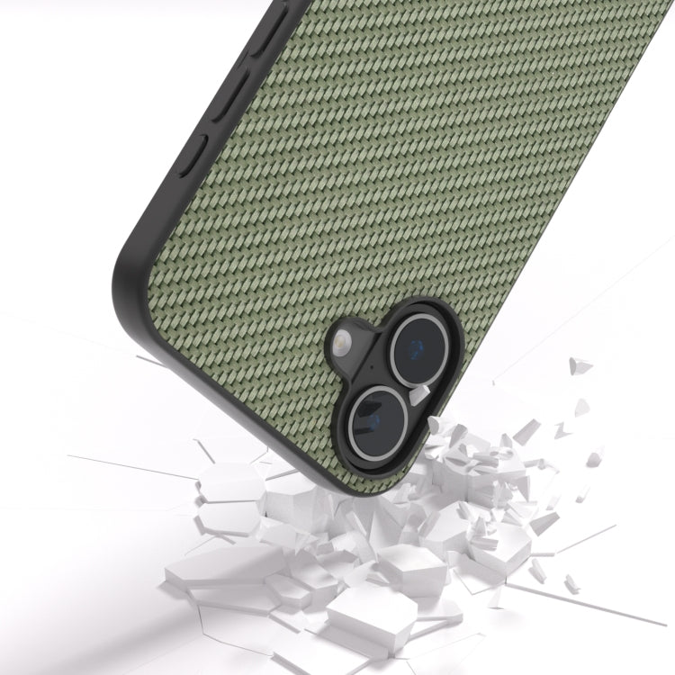 For iPhone 16 Plus Carbon Fiber Texture Protective Phone Case(Green) - iPhone 16 Plus Cases by buy2fix | Online Shopping UK | buy2fix