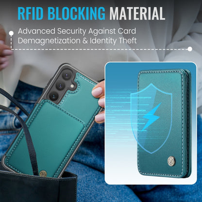 For Samsung Galaxy S24+ 5G JEEHOOD J05 Business Magnetic Style RFID Leather Phone Case(Blue Green) - Galaxy S24+ 5G Cases by JEEHOOD | Online Shopping UK | buy2fix