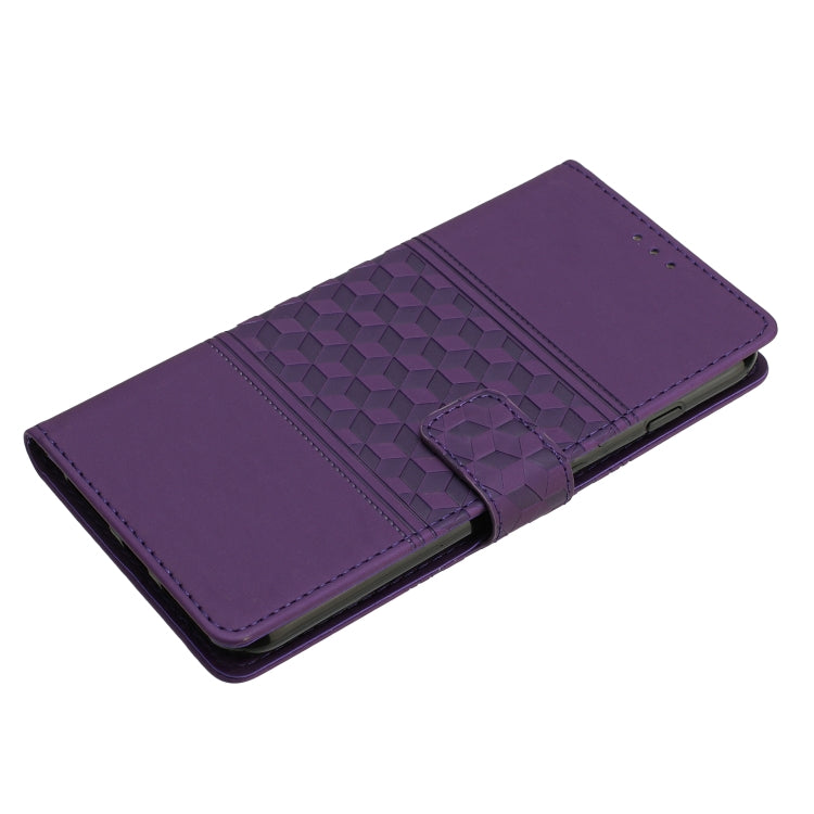 For Samsung Galaxy S25+ 5G Diamond Embossed Skin Feel Leather Phone Case(Purple) - Galaxy S25+ 5G Cases by buy2fix | Online Shopping UK | buy2fix