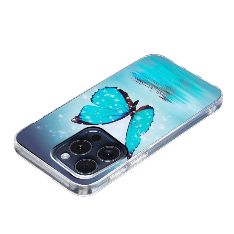 For iPhone 16 Pro Max Colored Drawing Pattern TPU Phone Case(Butterfly) - iPhone 16 Pro Max Cases by buy2fix | Online Shopping UK | buy2fix