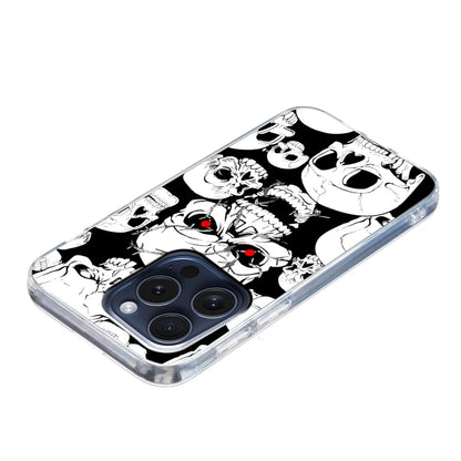 For iPhone 16 Pro Colored Drawing Pattern TPU Phone Case(Skull) - iPhone 16 Pro Cases by buy2fix | Online Shopping UK | buy2fix