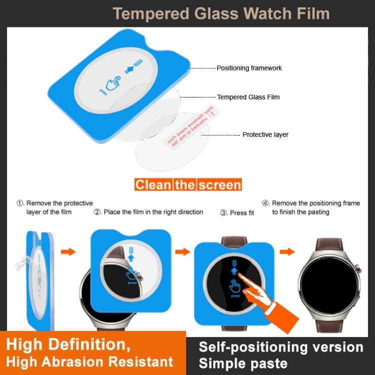 For Huawei Watch GT 3 Pro 46mm imak Tempered Glass Watch Film, Self-positioning Version - Screen Protector by imak | Online Shopping UK | buy2fix