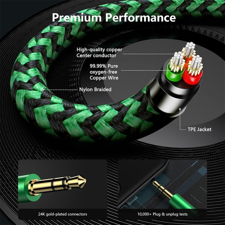 3.5mm Male to Dual 3.5mm Audio + Microphone 2 in 1 Audio Adapter Cable, Length:0.5m(Green) - Video & Audio Cable by imak | Online Shopping UK | buy2fix