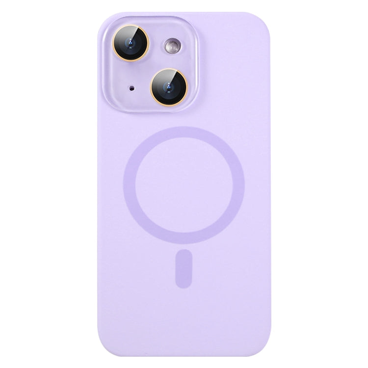 For iPhone 15 Plus MagSafe Liquid Silicone Full Coverage Phone Case with Lens Film(Purple) - iPhone 15 Plus Cases by buy2fix | Online Shopping UK | buy2fix