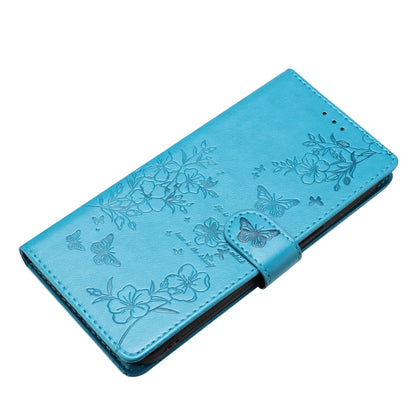 For Google Pixel 9 / 9 Pro Butterflies and Flowers Leather Phone Case(Blue) - Google Cases by buy2fix | Online Shopping UK | buy2fix