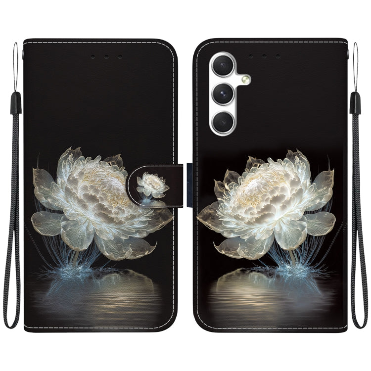 For Samsung Galaxy S25 5G Crystal Texture Colored Drawing Leather Phone Case(Crystal Peony) - Galaxy S25 5G Cases by buy2fix | Online Shopping UK | buy2fix