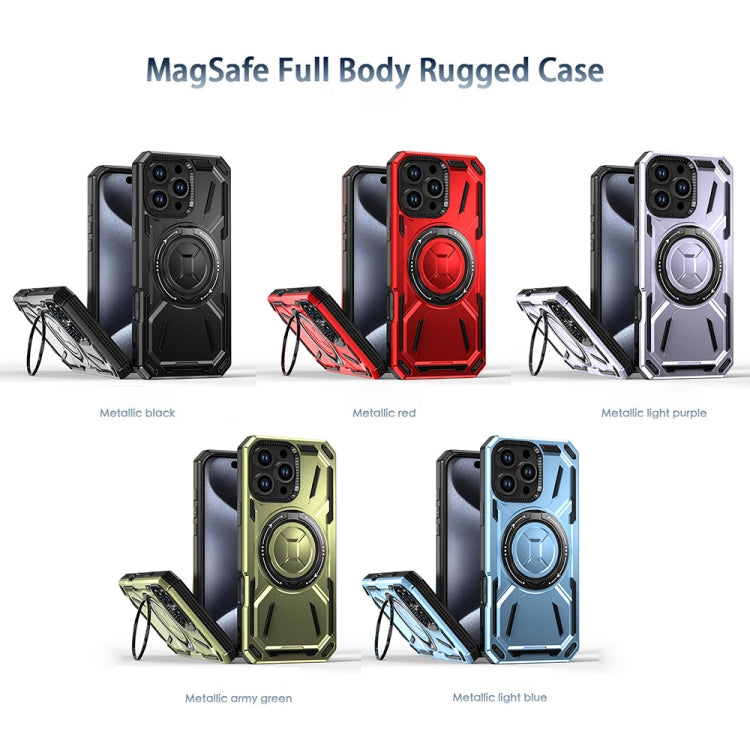 For iPhone 16 Plus Armor II Series MagSafe Magnetic Holder Phone Case(Black) - iPhone 16 Plus Cases by buy2fix | Online Shopping UK | buy2fix