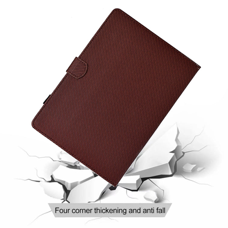 For Lenovo Tab M11 / Xiaoxin Pad 2024 Solid Color Fiber Texture Smart Tablet Leather Case(Brown) - Lenovo by buy2fix | Online Shopping UK | buy2fix