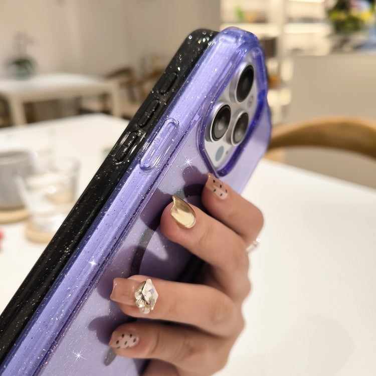 For iPhone 13 Glitter Powder TPU Hybrid PC MagSafe Phone Case(Purple) - iPhone 13 Cases by buy2fix | Online Shopping UK | buy2fix