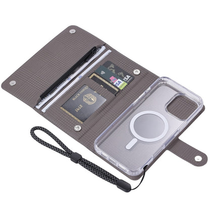 For iPhone 15 Plus ViLi GHB-C Series RFID MagSafe Magnetic Flip Leather Phone Case(Grey) - iPhone 15 Plus Cases by ViLi | Online Shopping UK | buy2fix