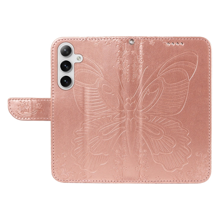 For Samsung Galaxy S25+ / S24+ 5G Swallowtail Butterfly Embossed Leather Phone Case(Rose Gold) - Galaxy S25+ 5G Cases by buy2fix | Online Shopping UK | buy2fix