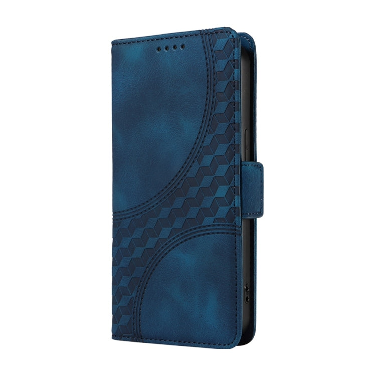 For Samsung Galaxy S25+ 5G Embossed Rhombus Starry Leather Phone Case(Blue) - Galaxy S25+ 5G Cases by buy2fix | Online Shopping UK | buy2fix