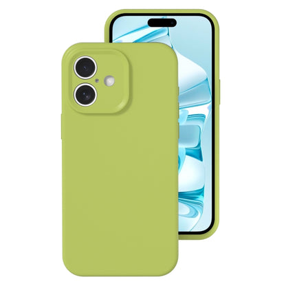 For iPhone 16 Plus Precise Hole Liquid Silicone Jelly Color Full Coverage Phone Case(Willow Green) - iPhone 16 Plus Cases by buy2fix | Online Shopping UK | buy2fix