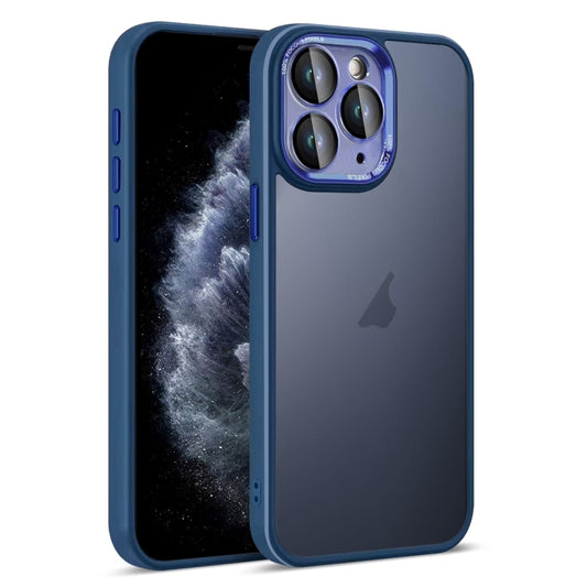 For iPhone 11 Pro Colorful Armor Lens Film Translucent Skin Feel Phone Case(Blue) - iPhone 11 Pro Cases by buy2fix | Online Shopping UK | buy2fix