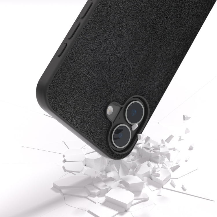 For iPhone 16 Plus PU Leather Black Frame Full Coverage Phone Case(Black) - iPhone 16 Plus Cases by buy2fix | Online Shopping UK | buy2fix