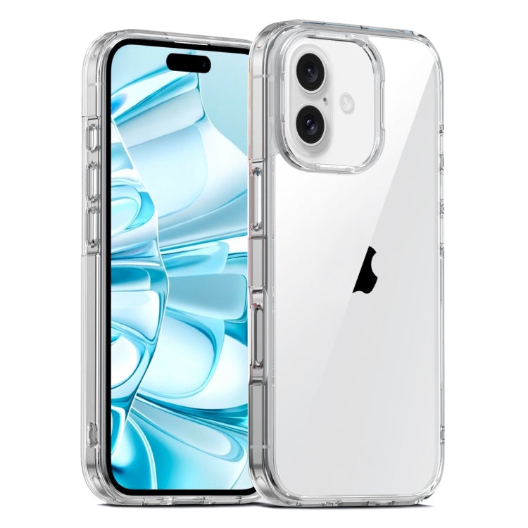 For iPhone 16 Plus PC Hybrid TPU Full Coverage Shockproof Phone Case(Transparent) - iPhone 16 Plus Cases by buy2fix | Online Shopping UK | buy2fix