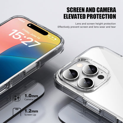 For iPhone 16 Plus PC Hybrid TPU Full Coverage Shockproof Phone Case(Transparent) - iPhone 16 Plus Cases by buy2fix | Online Shopping UK | buy2fix