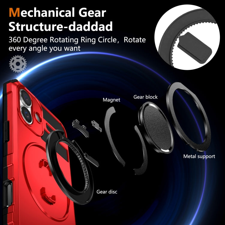 For iPhone 16 Plus Rotating Magnetic Holder Phone Case(Red) - iPhone 16 Plus Cases by buy2fix | Online Shopping UK | buy2fix