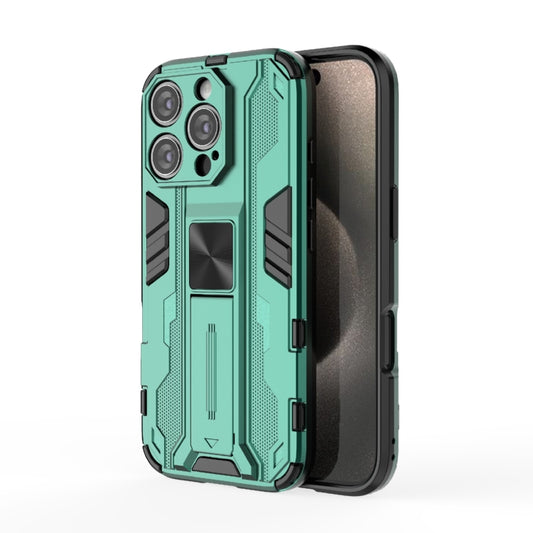 For iPhone 16 Pro Supersonic PC + TPU Holder Phone Case(Green) - iPhone 16 Pro Cases by buy2fix | Online Shopping UK | buy2fix