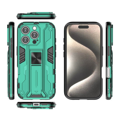 For iPhone 16 Pro Supersonic PC + TPU Holder Phone Case(Green) - iPhone 16 Pro Cases by buy2fix | Online Shopping UK | buy2fix