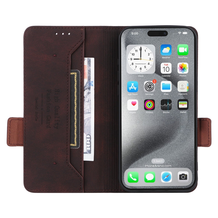 For iPhone 16 Pro Magnetic Clasp Leather Phone Case(Brown) - iPhone 16 Pro Cases by buy2fix | Online Shopping UK | buy2fix