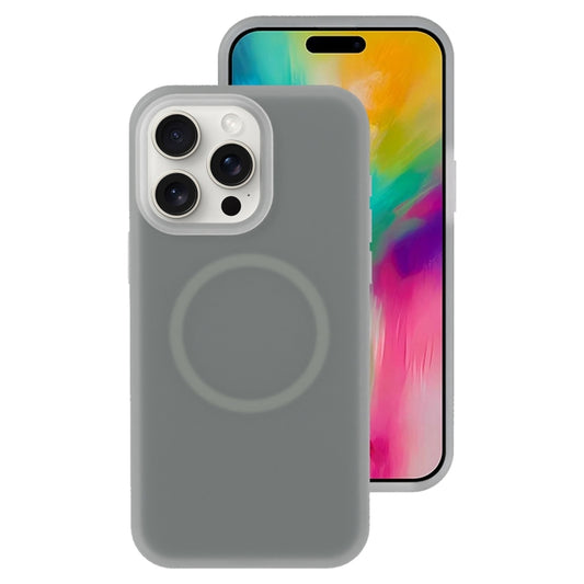 For iPhone 16 Pro Max Jelly Liquid Silicone MagSafe Magnetic Phone Case(Grey) - iPhone 16 Pro Max Cases by buy2fix | Online Shopping UK | buy2fix