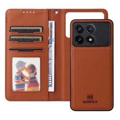 For Redmi K70 / K70 Pro BETOPNICE BN-005 2 in 1 Detachable Imitate Genuine Leather Phone Case(Brown) - K70 Pro Cases by BETOPNICE | Online Shopping UK | buy2fix