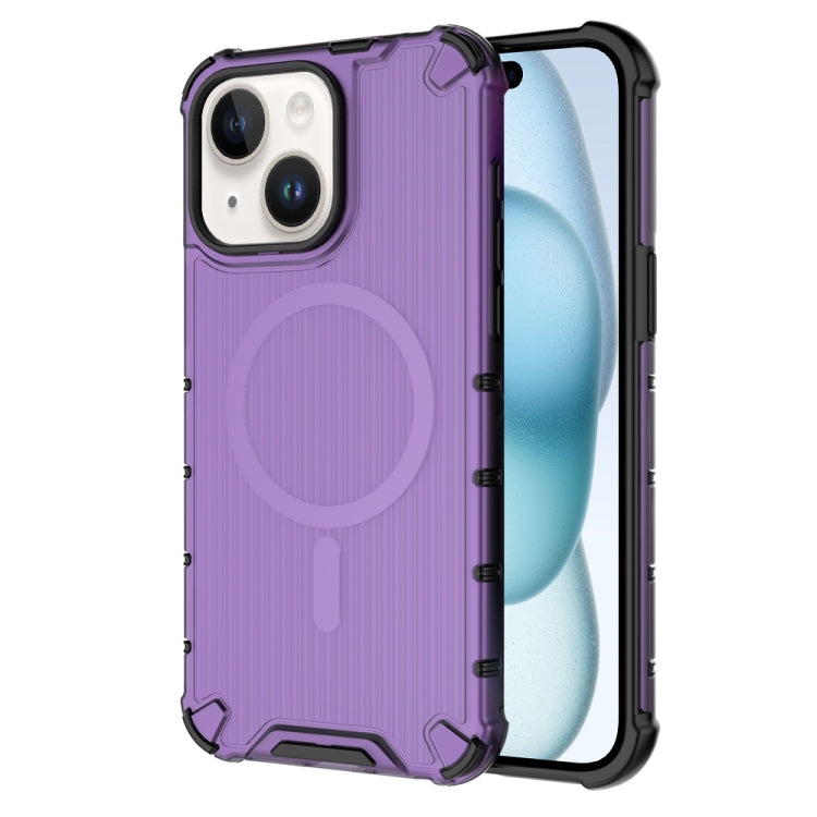 For iPhone 15 Grating Airbag Shockproof MagSafe Frosted Phone Case(Purple) - iPhone 15 Cases by buy2fix | Online Shopping UK | buy2fix