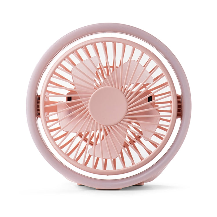 N601 180 Degree Rotating Type-C Desktop Fan with LED Ambience Light(Pink) - Electric Fans by buy2fix | Online Shopping UK | buy2fix