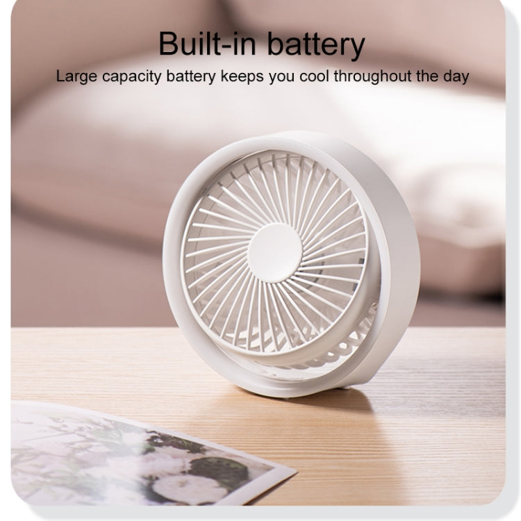 N601 180 Degree Rotating Type-C Desktop Fan with LED Ambience Light(White) - Electric Fans by buy2fix | Online Shopping UK | buy2fix