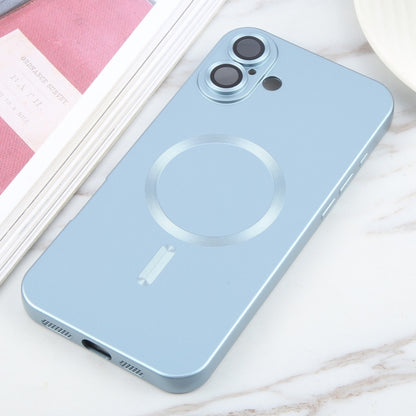 For iPhone 16 Plus Liquid TPU Silicone Solid Color MagSafe Phone Case(Blue) - iPhone 16 Plus Cases by buy2fix | Online Shopping UK | buy2fix