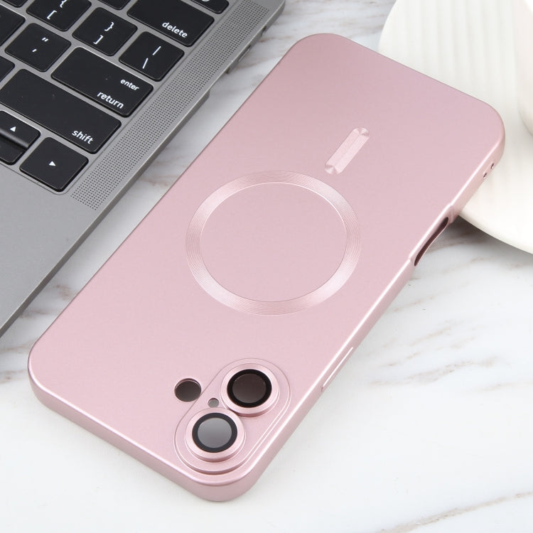 For iPhone 16 Liquid TPU Silicone Solid Color MagSafe Phone Case(Rose Gold) - iPhone 16 Cases by buy2fix | Online Shopping UK | buy2fix