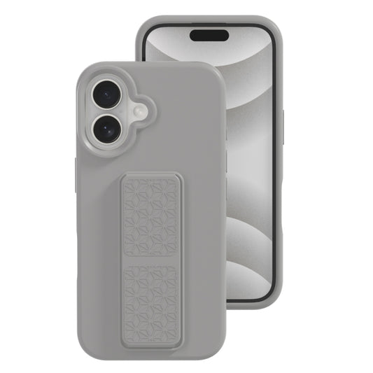 For iPhone 16 Plus Liquid Silicone Holder Phone Case(Titanium Grey) - iPhone 16 Plus Cases by buy2fix | Online Shopping UK | buy2fix