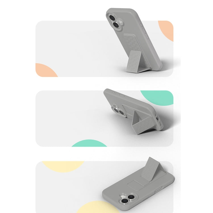 For iPhone 16 Plus Liquid Silicone Holder Phone Case(Titanium Grey) - iPhone 16 Plus Cases by buy2fix | Online Shopping UK | buy2fix