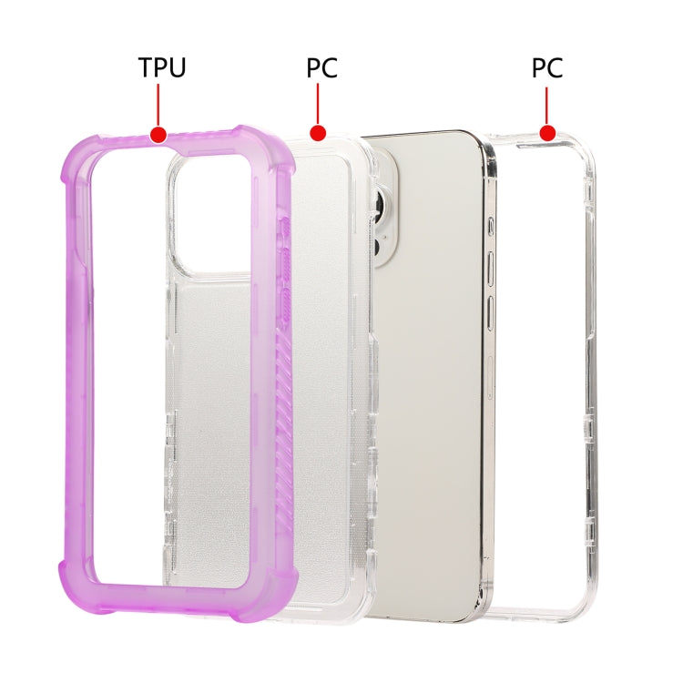 For iPhone 16 Pro Transparent Matte TPU Hybrid PC 3-in-1 Phone Case(White) - iPhone 16 Pro Cases by buy2fix | Online Shopping UK | buy2fix