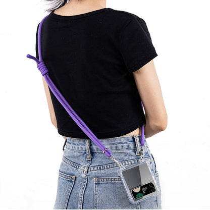 For Samsung Galaxy Z Flip3 GKK Airbag Hinge Full Coverage Phone Case with Crossbody Rope(Purple) - Galaxy Phone Cases by GKK | Online Shopping UK | buy2fix