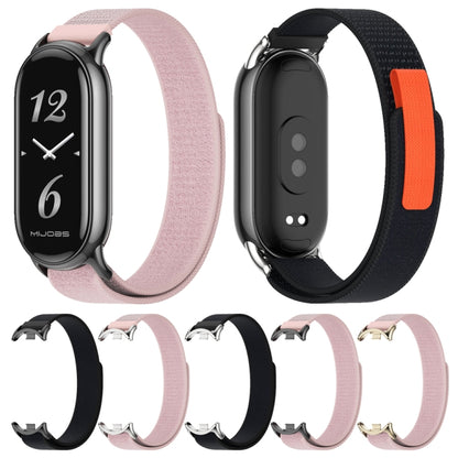 For Xiaomi Smart Band 9 / 8 MIJOBS Nylon Watch Band Wristband(Pink Silver) - Watch Bands by MIJOBS | Online Shopping UK | buy2fix